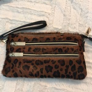 Kelly & Katie calf Hair leopard wallet wristlet